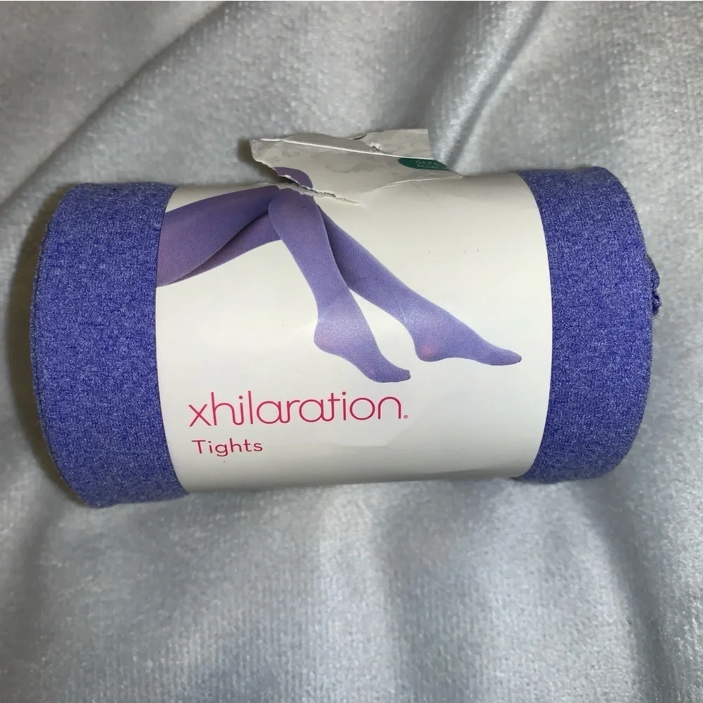 Xhilaration purple space heathered Tights juniors size medium duchess blue